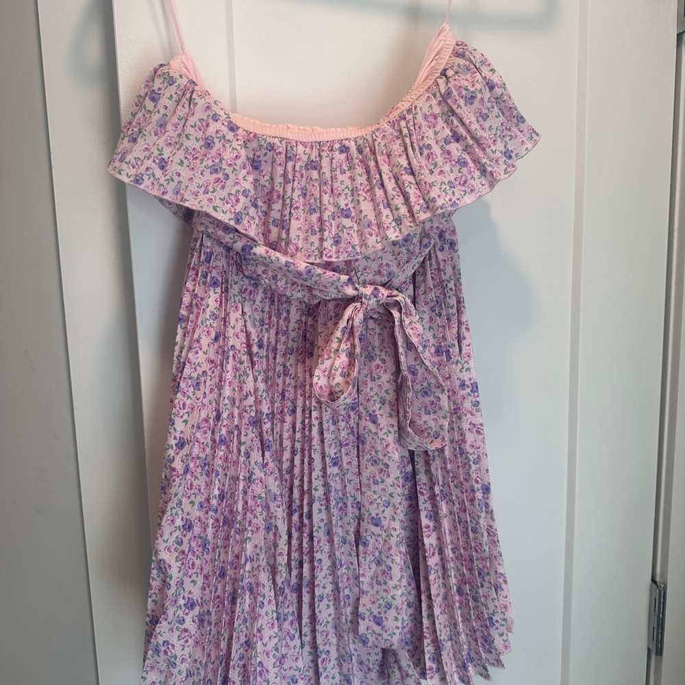 MARBLE Pink Floral Ruffle Top - Picture 2 of 3